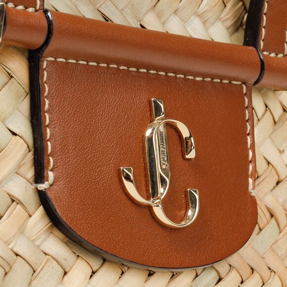 Jimmy Choo Macy Small Raffia Cross-Body Tote Bag - Picture 10 of 15